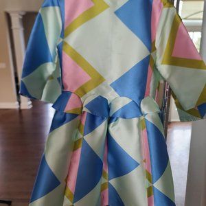 Clare Tiffany - Girls Spring Pastel Color Geometric Formal Lined Dress Age 6X